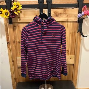 The Black Dog Navy and Pink Striped Hoodie
